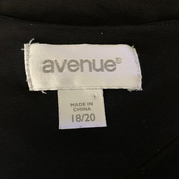 Sleeveless Ruffle Sheath Dress 18/20 Black Elastic Waist V Neck Stretch Knit - Picture 6 of 6